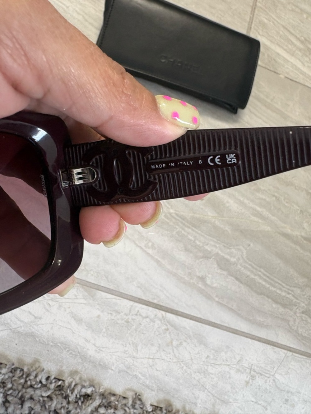 CHANEL Women's Oversized Square Sunglasses in Plum - Picture 6 of 6